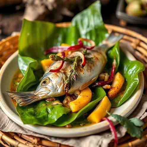 Maboke - Steamed Fish Recipe in Banana Leaves (CAR)